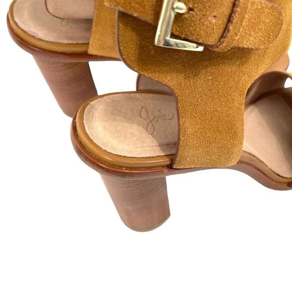 Joie suede mustard yellow ankle strap heels sandals Size 39.5 - Picture 5 of 9